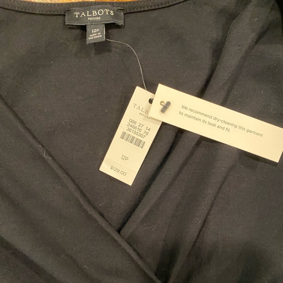 NWT, Talbots, black long sleeve, wrap dress, LBD, size 12 - Picture 3 of 4